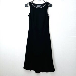 Donna Morgan Black Sheath Swing Dress Sz 4 Formal Black Tie Preppy Feminine Chic